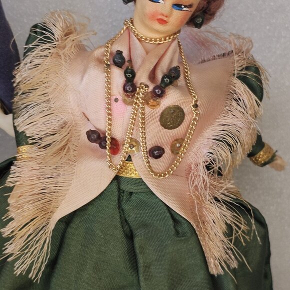 Vintage 60s Pair Greek Dolls Traditional Dress Man & Woman 10 Inch Tall Detailed - Picture 7 of 13